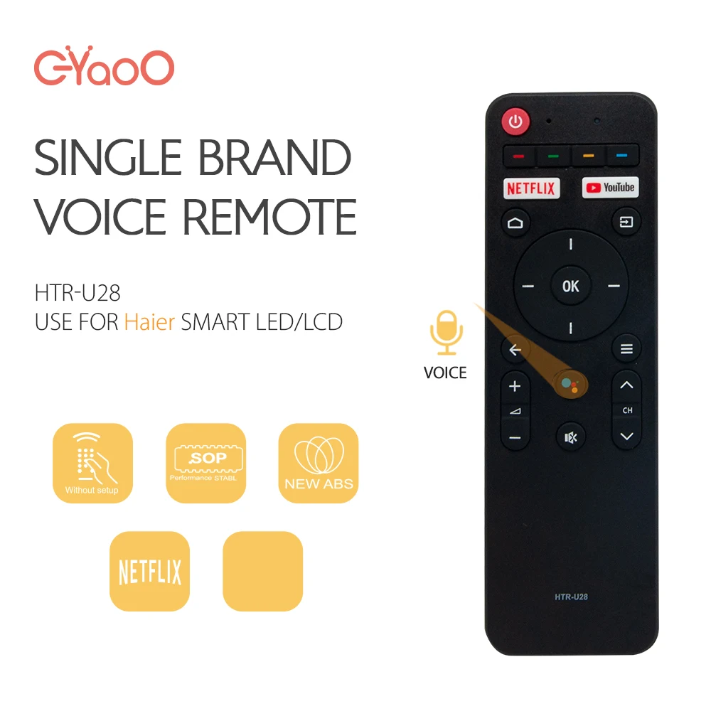 Głos bezprzewodowy pilot HTR-U28 dla Haier Smart TV H50S6UG H55S6UG H65S6UG 4K UHD LED HDTV Android telewizory Remoto