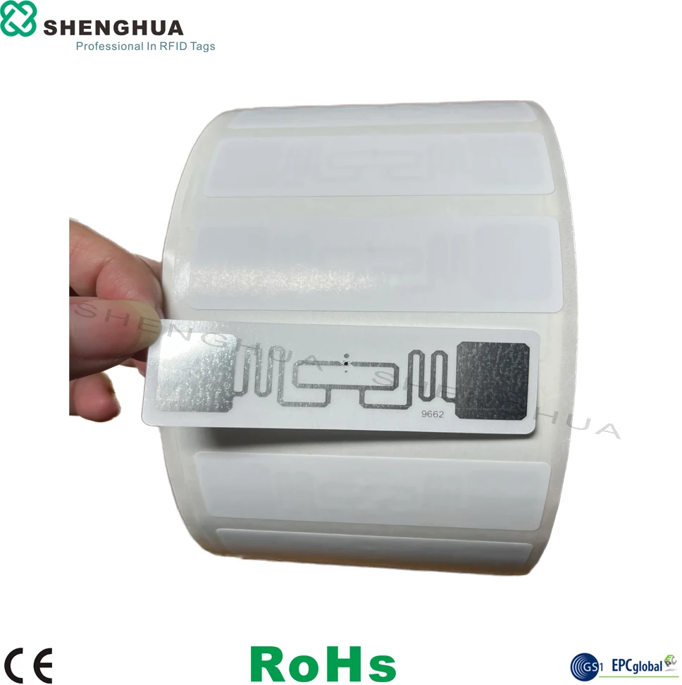 UHF 재고 스티커 바코드 인쇄 가능 패시브 스마트 RFID 태그 라벨, 76*22mm, 50 개/로트, h9/mR6P/M730 18000-6C