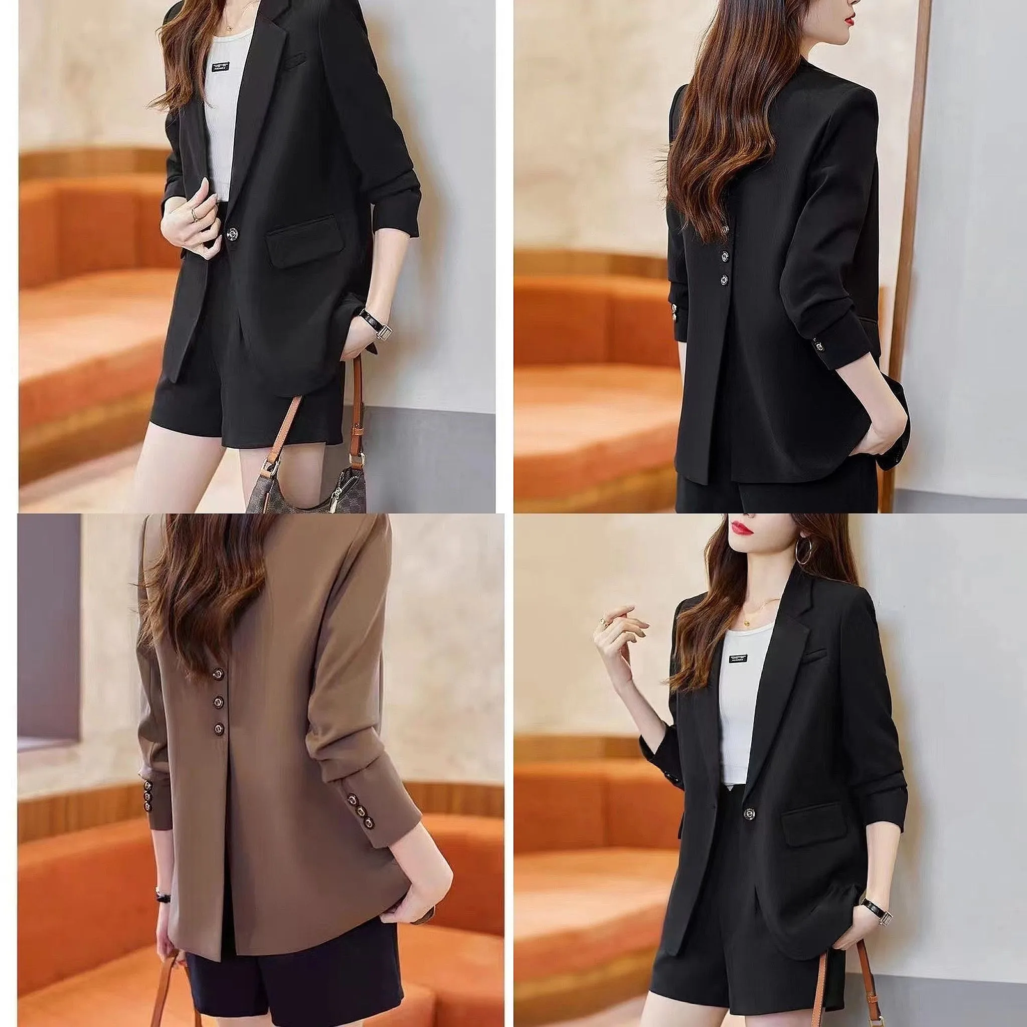 

Women's Suit Jacket 2025 Spring And Autumn New Korean Version Loose And Fashionable Western Style Split Suit Top