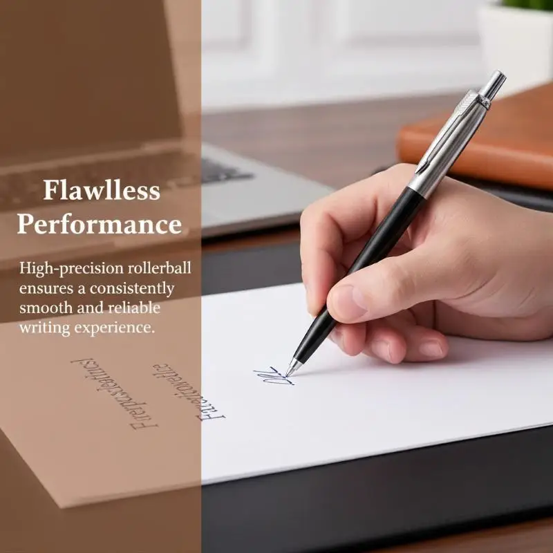 

Luxury qualitymetal Ballpoint Pen stainless steel color Press signature pen ball point pen Stationery Office Supplies new