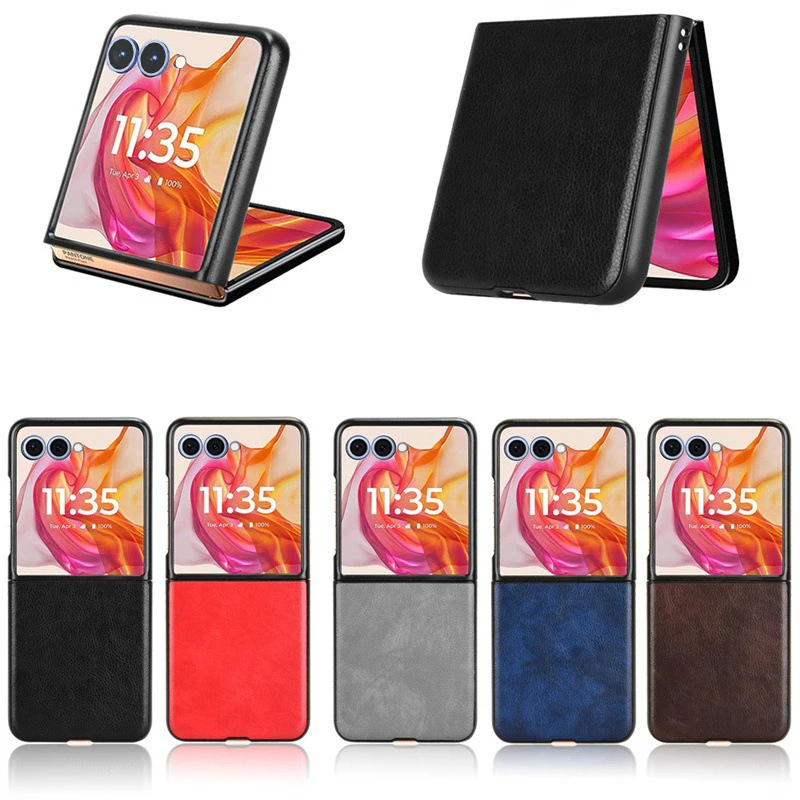 

For Samsung Galaxy Z Flip 7 FE Case Litchi Leather Silicone Flip Case foldable Shell For Samsung Galaxy Z Flip 7 FE Back Cover