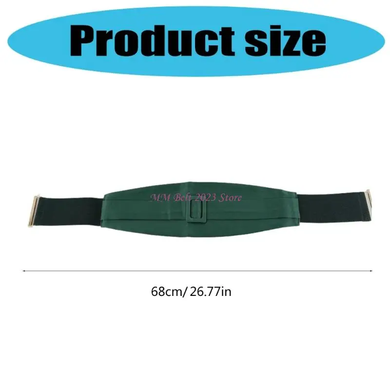 49ME Elegant Waistbelt Wide Corset Belt For Women Black Green Fabric Waistband