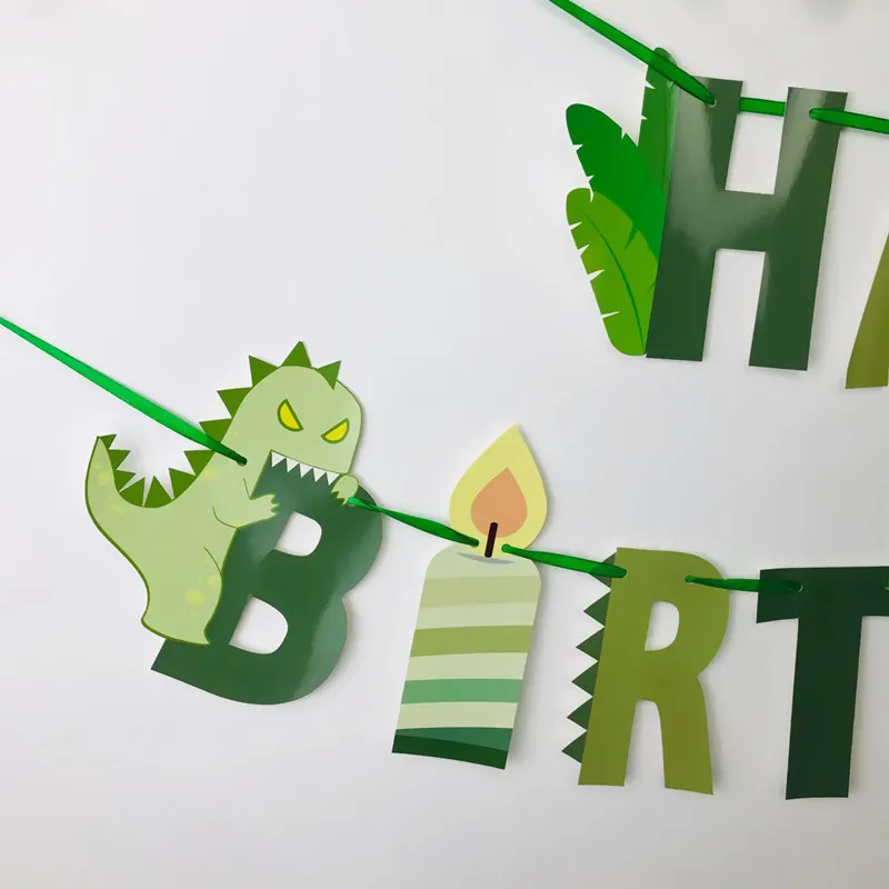 1Pack Dinosaur Happy Birthday Banner, Cute Birthday Party Hanging Decoration Wall Decoration Birthday Party Background Arrangeme