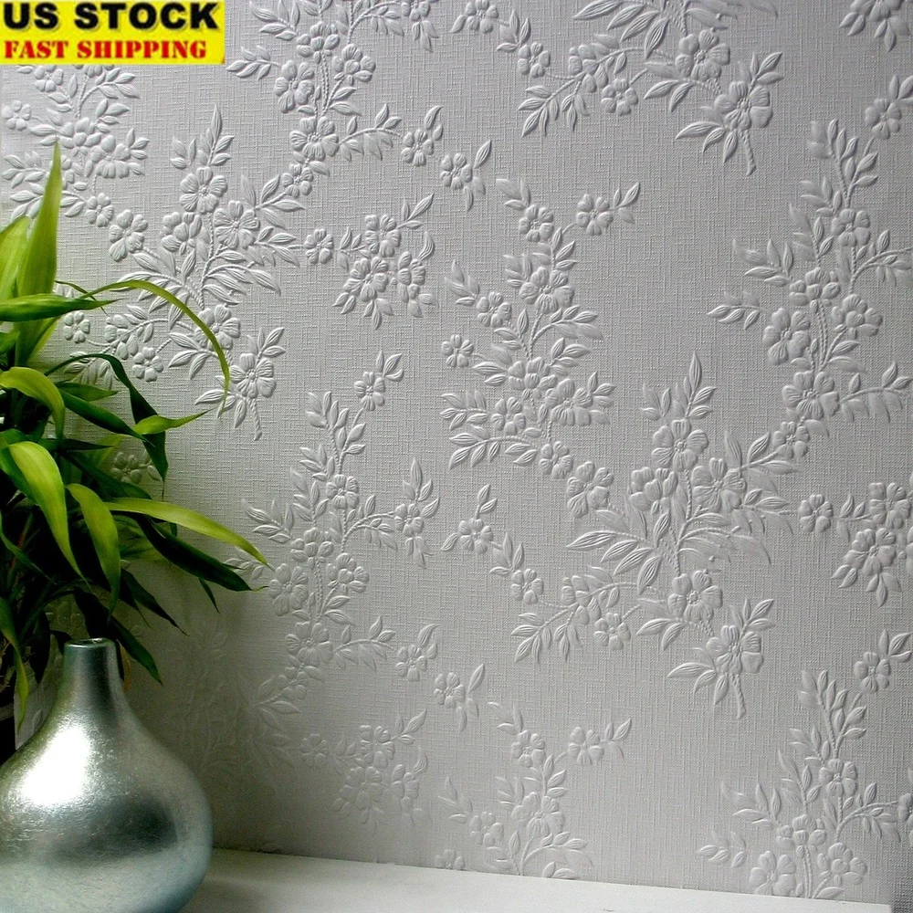 

Виниловые обои, окрашиваемые, с тропическим ботаническим принтом, моющиеся, непастное, настенное покрытие, настраиваемый дизайн, 20,5 x 33 фута, 56,4 кв. фута