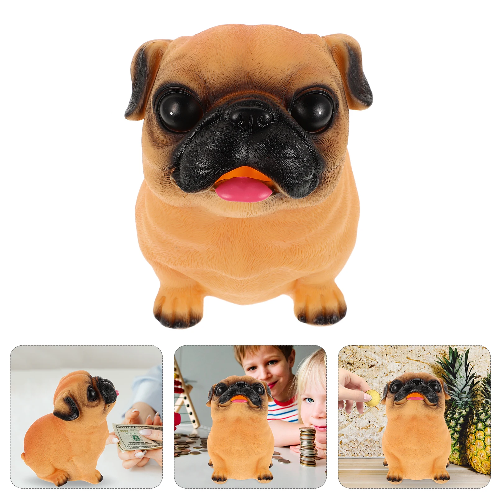 

Cute Piggy Animal Money Saving Box Jar Shaped Puppy Money Box Toddler Coin Container Cartoon Dog Mini Unbreakable Pug