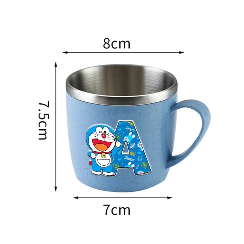 Doraemons Series Small Stainless Steel Cups Cute Juice Milk Drink Water Cup for Home Tumbler Double Layer Anti-scalding Gift view 2