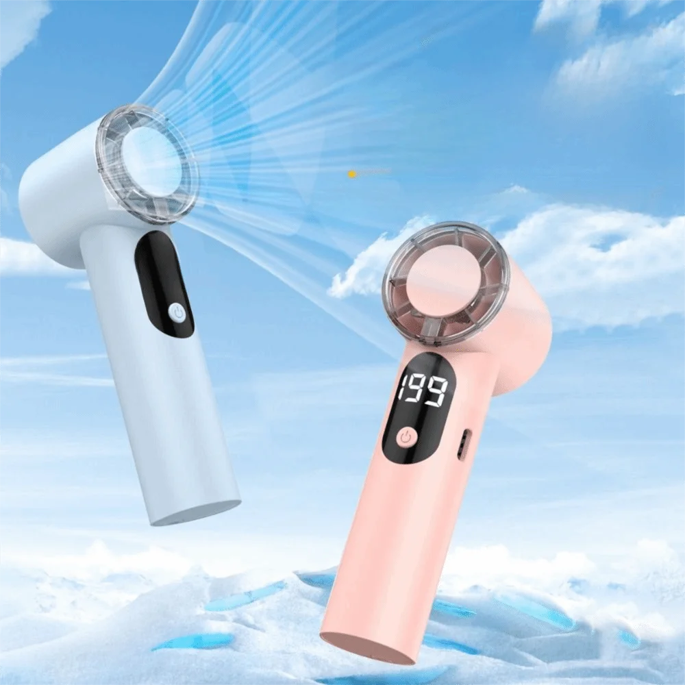 Small Fan Rechargeable Handheld Fan Compact Portable Cooling Fan High Speed Lightweight Desktop Fan Office Work