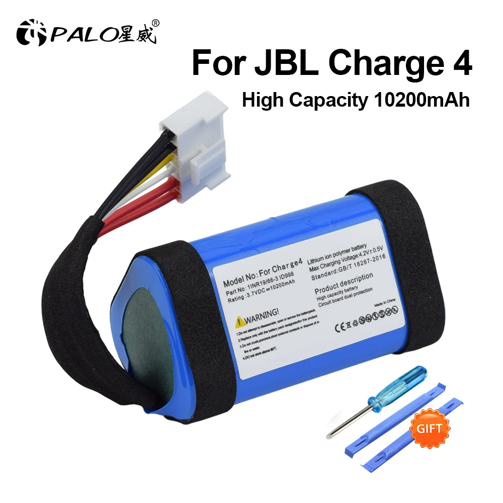 PALO High Capacity 3.7V 10200mAh Speaker Battery For JBL Charge4 Charge 4 ID998 SUN-INTE-118 Loudspeaker Wireless Batteries