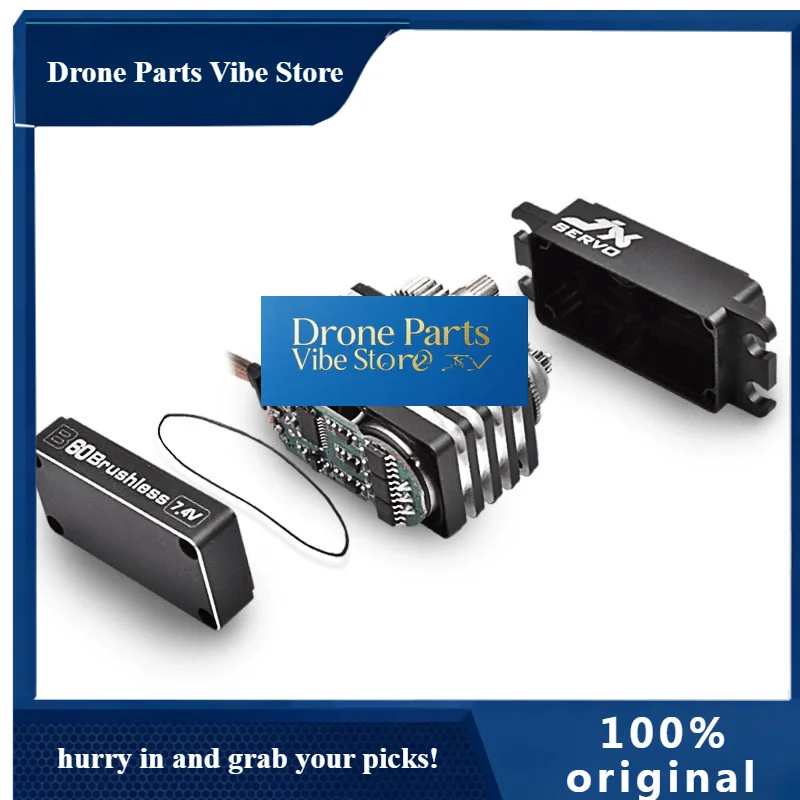 

Drone PartsJX B60 Brushless Servo 60KG HV High Torque Metal Gear Steering Gear Full CNC Aluminium Shell Servo For RC Car
