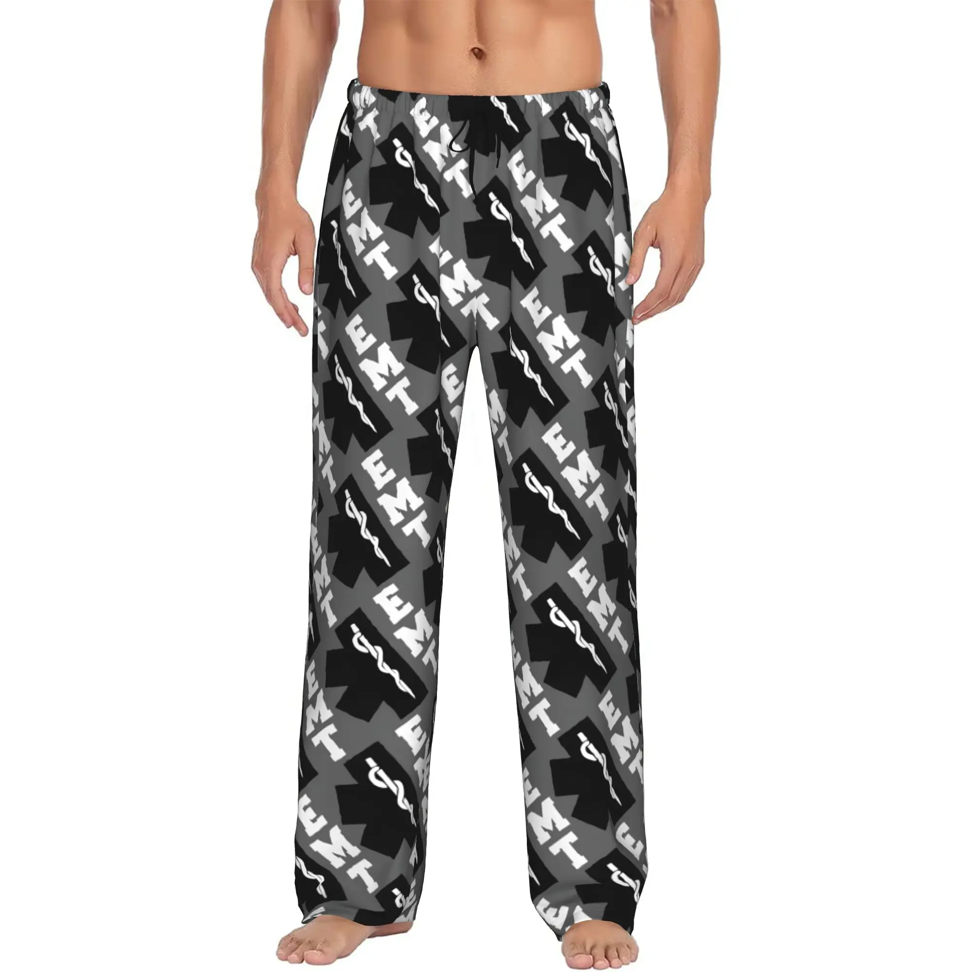 Custom Star of Life   Pajama Pants Men's  Sleepwear Lounge Sleep Bottoms Stretch with Pockets