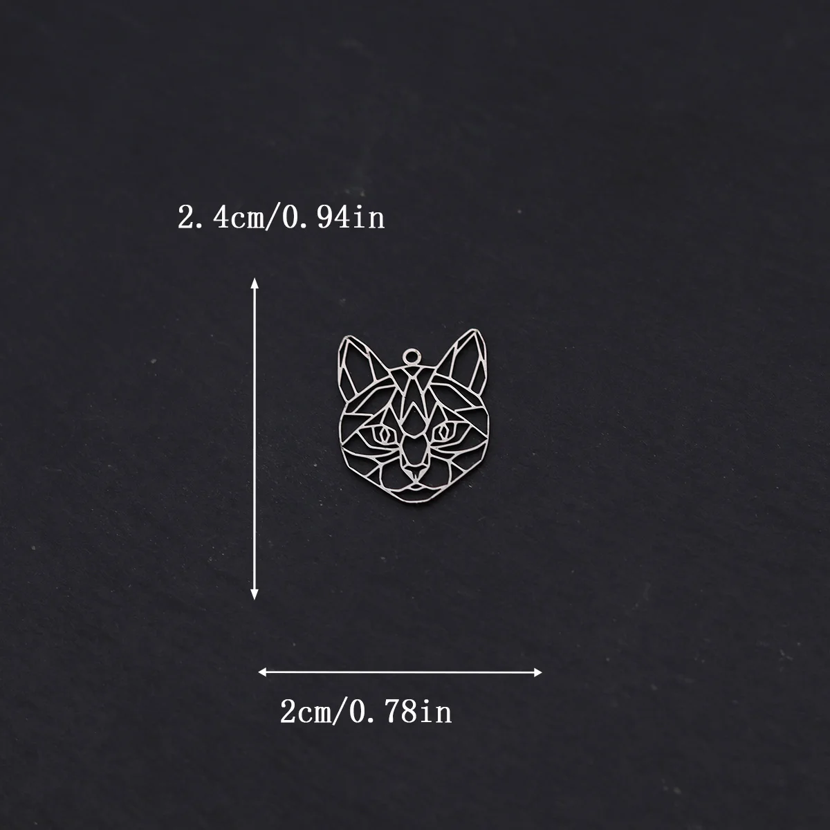 3pcs Trendy Fold Paper Cat Head Art Line Charms for Jewelry Making Bracelets Earrings Stainless Steel Pendant Handmade Supplies