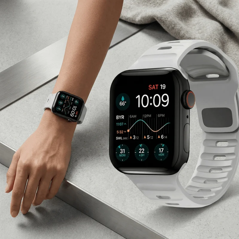 Strap For Apple Watch Band 44mm 40 38 45 41 42 46mm Sport Silicone Bracelet iWatch Series 12 11 10 9 8 se 7 6 5 4 ultra 2 49mm