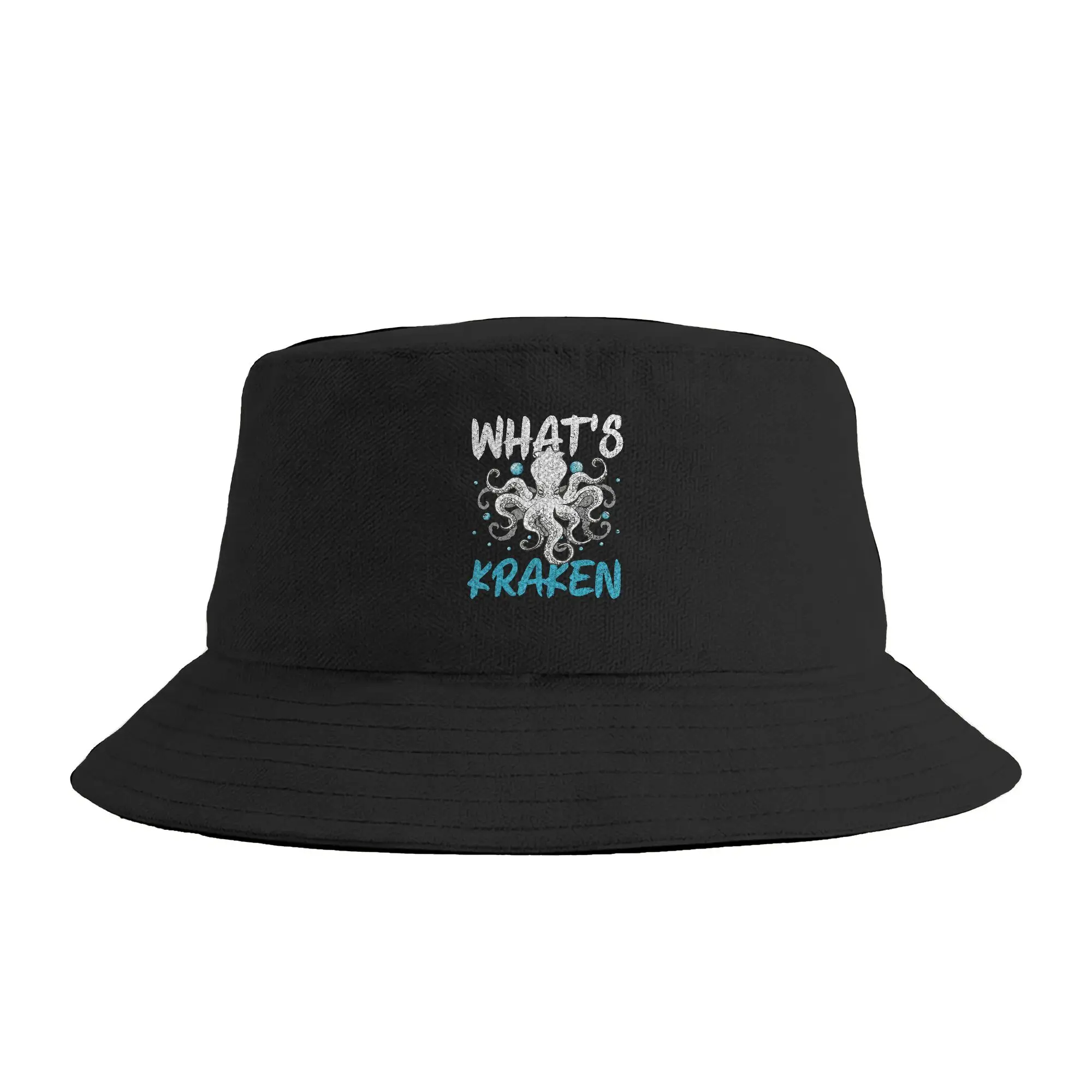 Whats Kraken Squid Octopus Kraken Mythical Sea Creature Bucket Hat  Outdoor Fisherman Caps For Women Classic Hunting Sun Hats