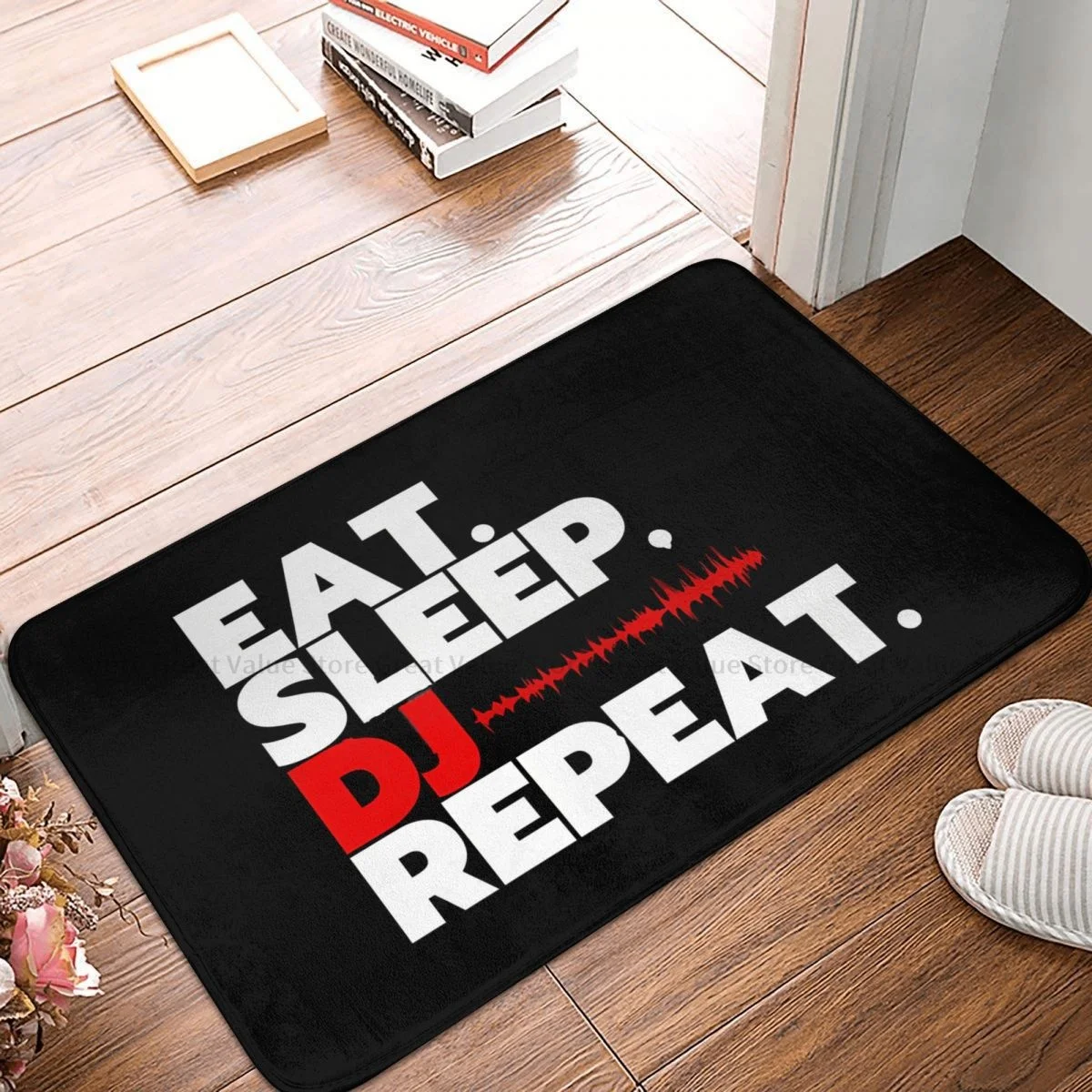 DJ Music Art Bathroom Mat Eat Sleep DJ Repeat Doormat Living Room Carpet Outdoor Rug Home Decor