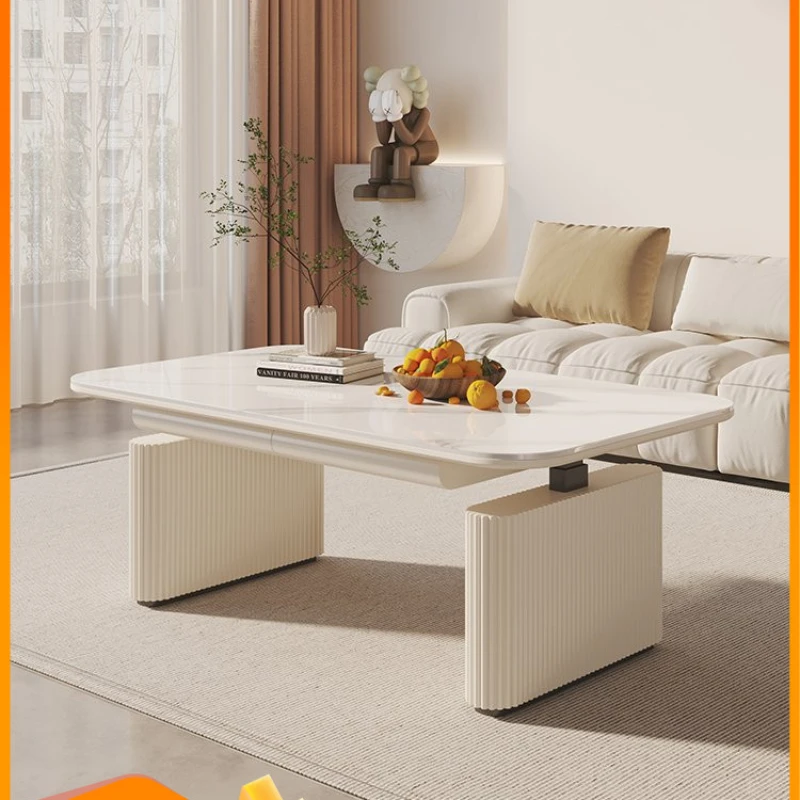 

Multifunctional electric lifting coffee table, dining table, dual purpose, integrated small household, cream style coffee table,