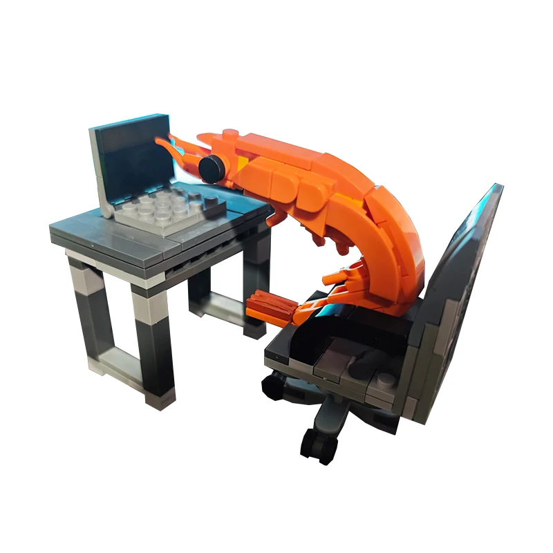 

Фигурки модели креветок из строительных блоков MOC, сборка головоломок, случайное смешивание для мальчиков и девочек, креативные толстовки интернет-знаменитостей