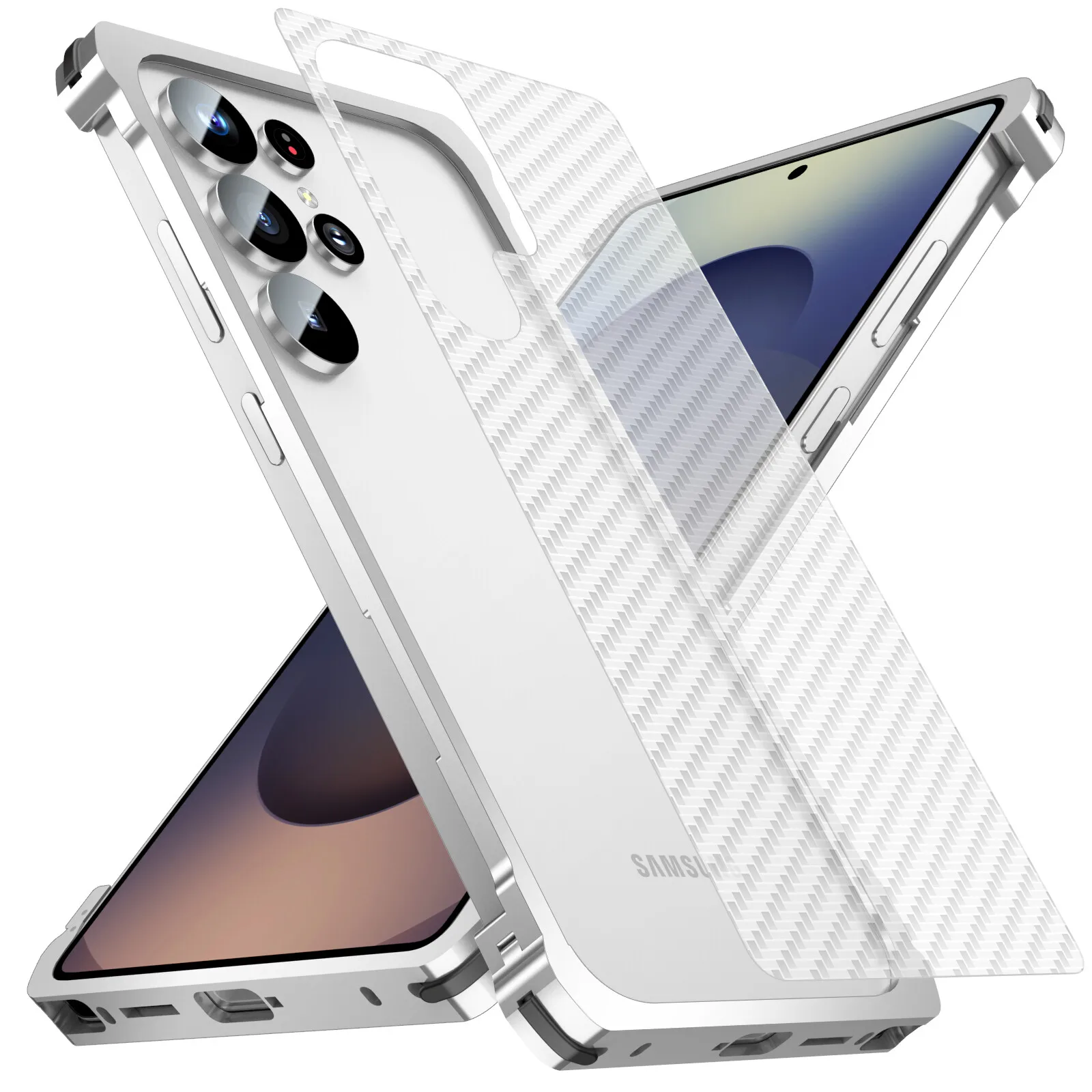 For Samsung Galaxy S25 Edge S24 S23 S22 S26 Ultra Phone Case Metal Bumper Military Grade Aluminum Frame Hard Shockproof Cover
