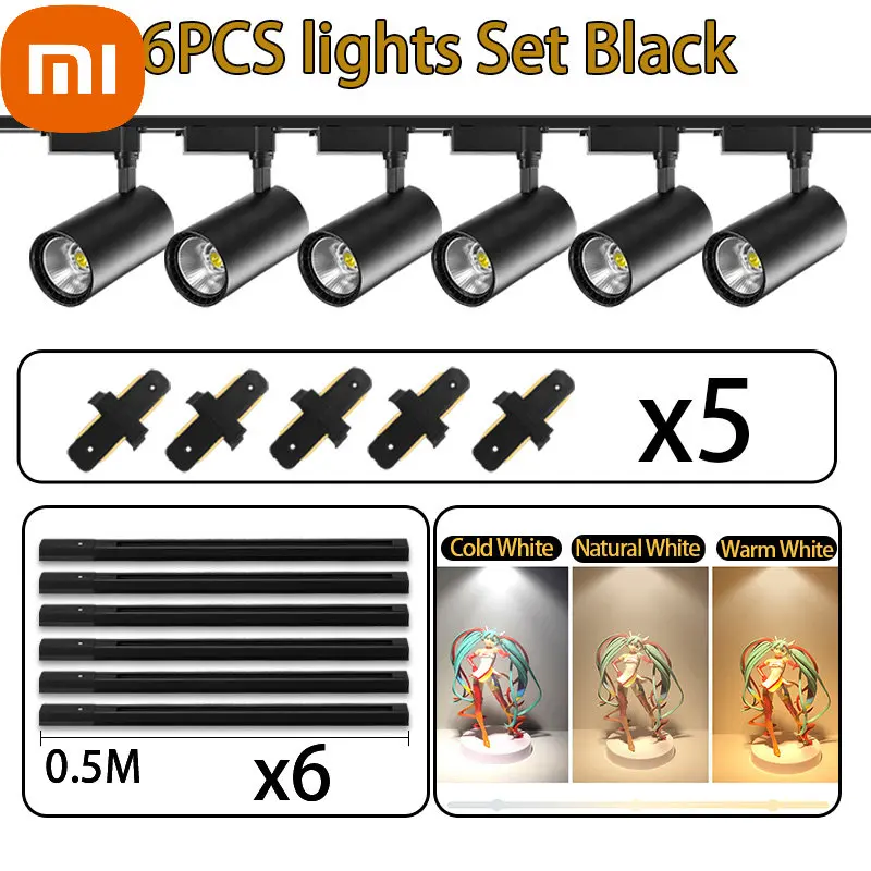 

Xiaomi LED Spotlights 220V Set Track Lights Spot Led COB Track Lamp 20/30/40w For Kitchen Clothing Shop Store Home Spots Light