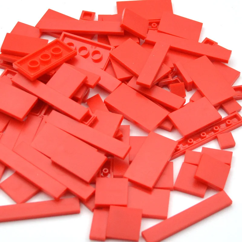 150 STKS DIY Model Gladde Dunne Bouwstenen MOC Veelkleurige Speelgoed Onderdelen Bulk Figuren Platte Tegel Bakstenen Educatief Kinderen Speelgoed