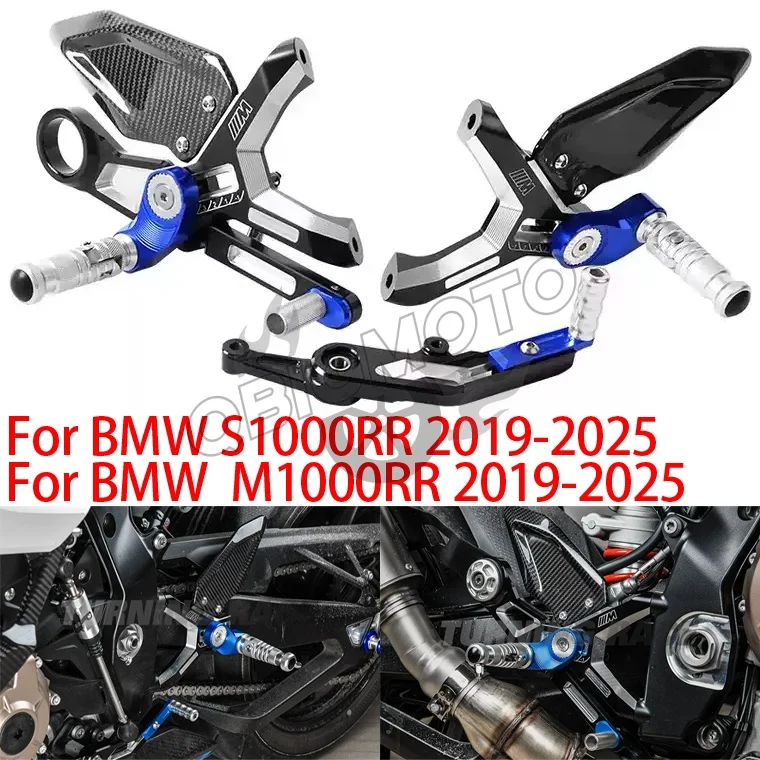 S1000RR 2025 Footrest Foot Pegs  Carbon Fiber Heel Wing Adjuster Rearset For BMW  M1000RR S M 1000 RR S1000-RR 2024 2023 -2019