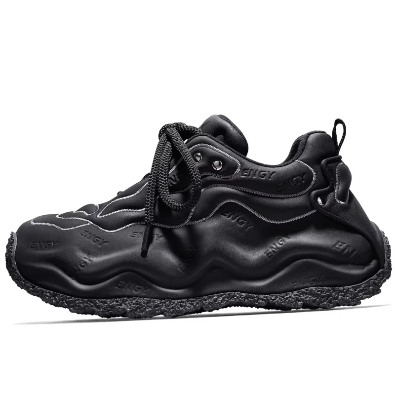 

Retro Luxury Daddy Shoes for Men's and Womens Genuine Leather Printed Thick Soles Height Increasing Shoes Casual Footwear Couple