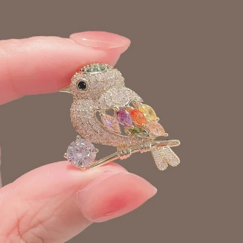 Magpie Bird Brooch High-Grade Japanese Cute Anti-Exposure High-Grade Sense Personalized Suit Color Pin Corsage Accessories