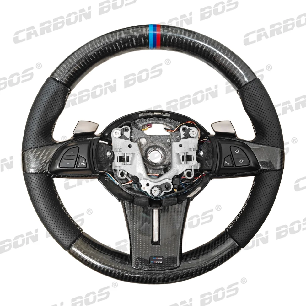 Roda Kemudi Kulit Serat Karbon Kustom untuk BMW Z4 E85 E86 E89 Roda Kemudi Olahraga Yang Diperbarui
