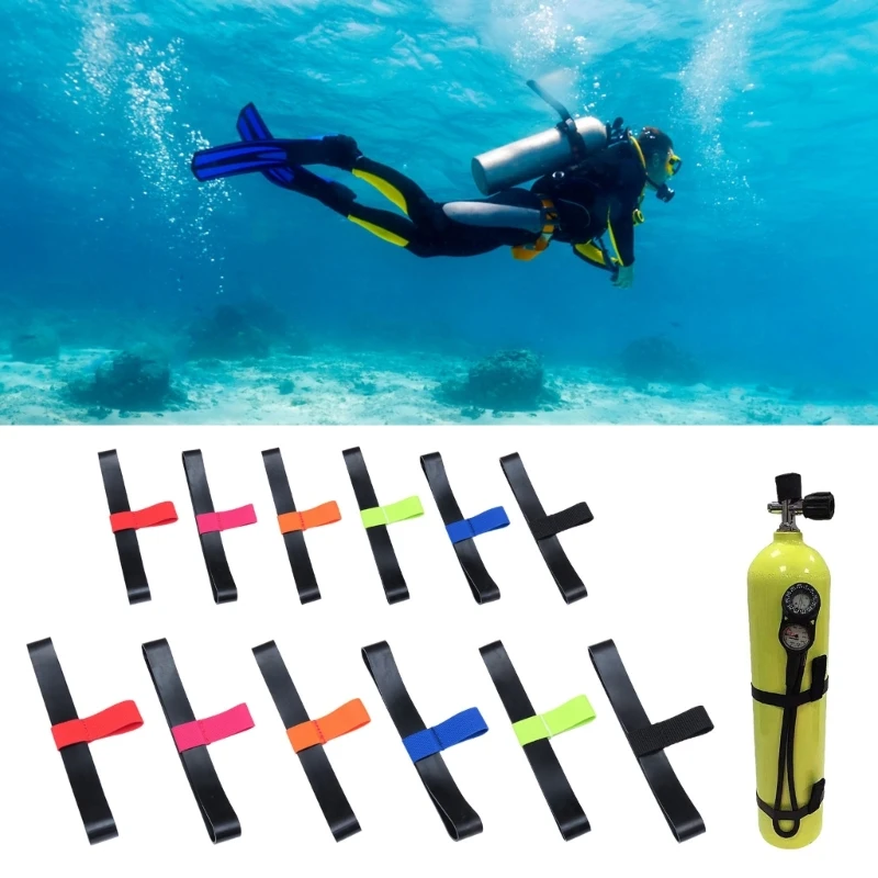 11UE Elastic Snorkeling Diving Tanks Cylinder Hose Retainer Band Strap Wear-resistant