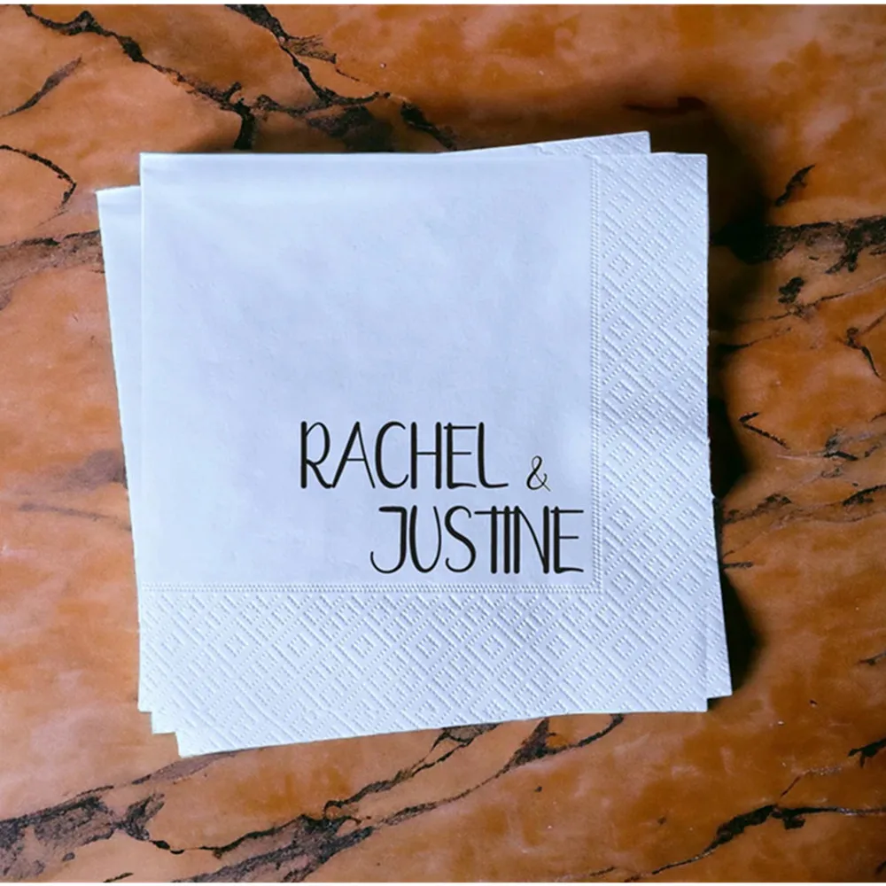 

50PCS Custom Napkins, Personalized Wedding, Dinner, and Cocktail Napkins, Specially Prepared with Your Names, Napkins, Hochzeit