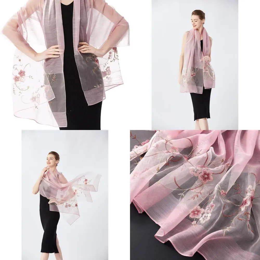 

Elegant Silk & Wool Blend Shawl for Women - Long & Large, Perfect for Evening Wear