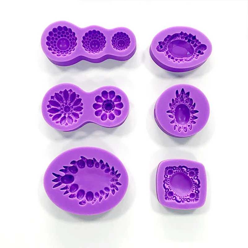 Tasty Molds Pearl Brooch Set Broach Silicone Fondant Mold High Definition Quality Wedding Cake Topper Jewelry Decoration Birthda