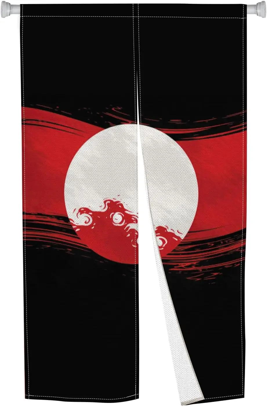 Traditional Japanese Noren Doorway Curtain Long Tapestry Window Treatment Panel Moon Printed for Wall Hanging Home Decor Ukiyoe