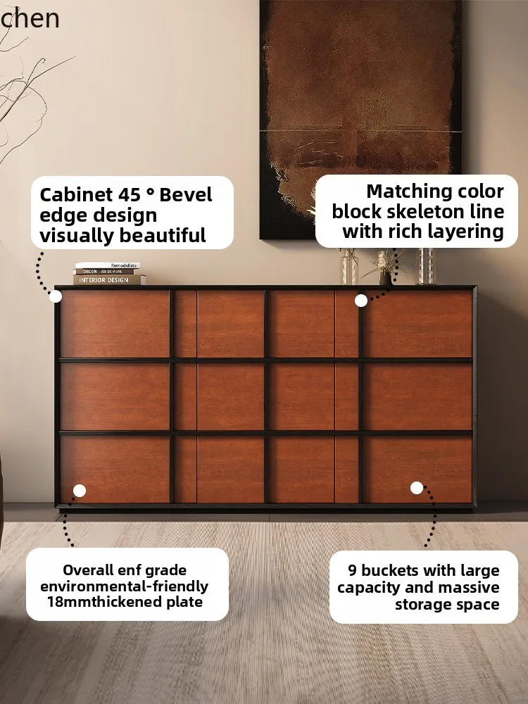 

QZT solid wood nine chest cabinet living room bedroom six chest cabinet storage drawer cabinet