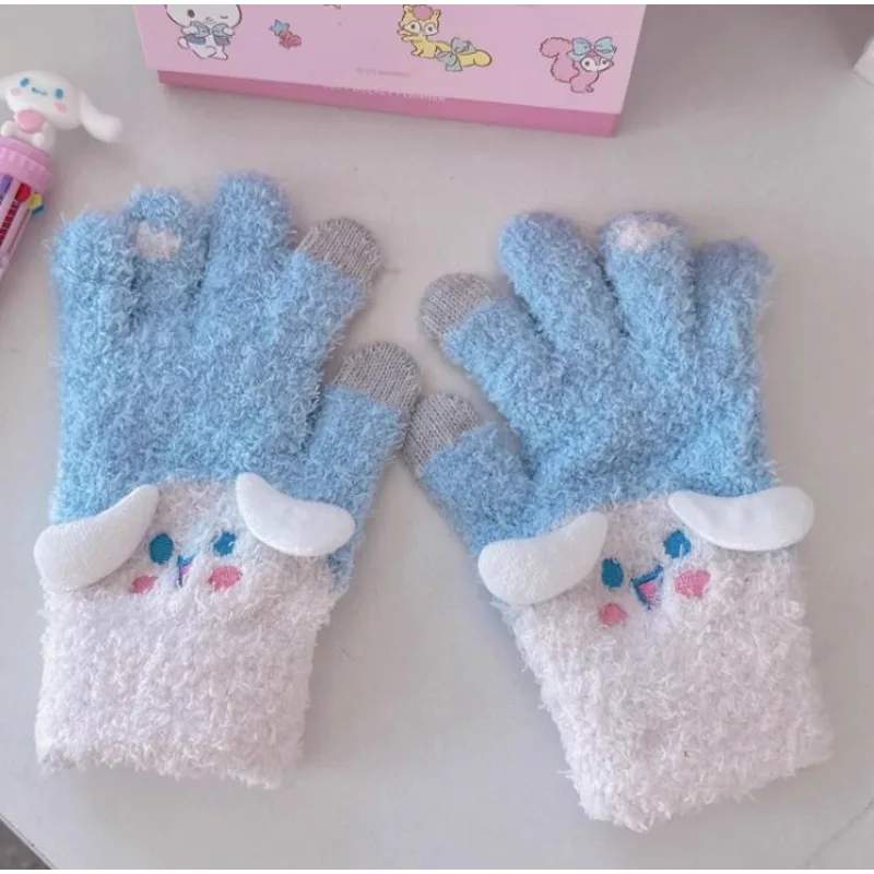 Lovely Cartoon Plush Gloves Plush Mittens Warm Soft Plush Short Fluffy Winter Protection Finger Gloves Adult