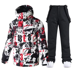 Men's Snowboard Wear 2022 New Outdoor Warm Waterproof Windproof Breathable Male Winter Ski Jacket And Pants Snow Suit Set Brands