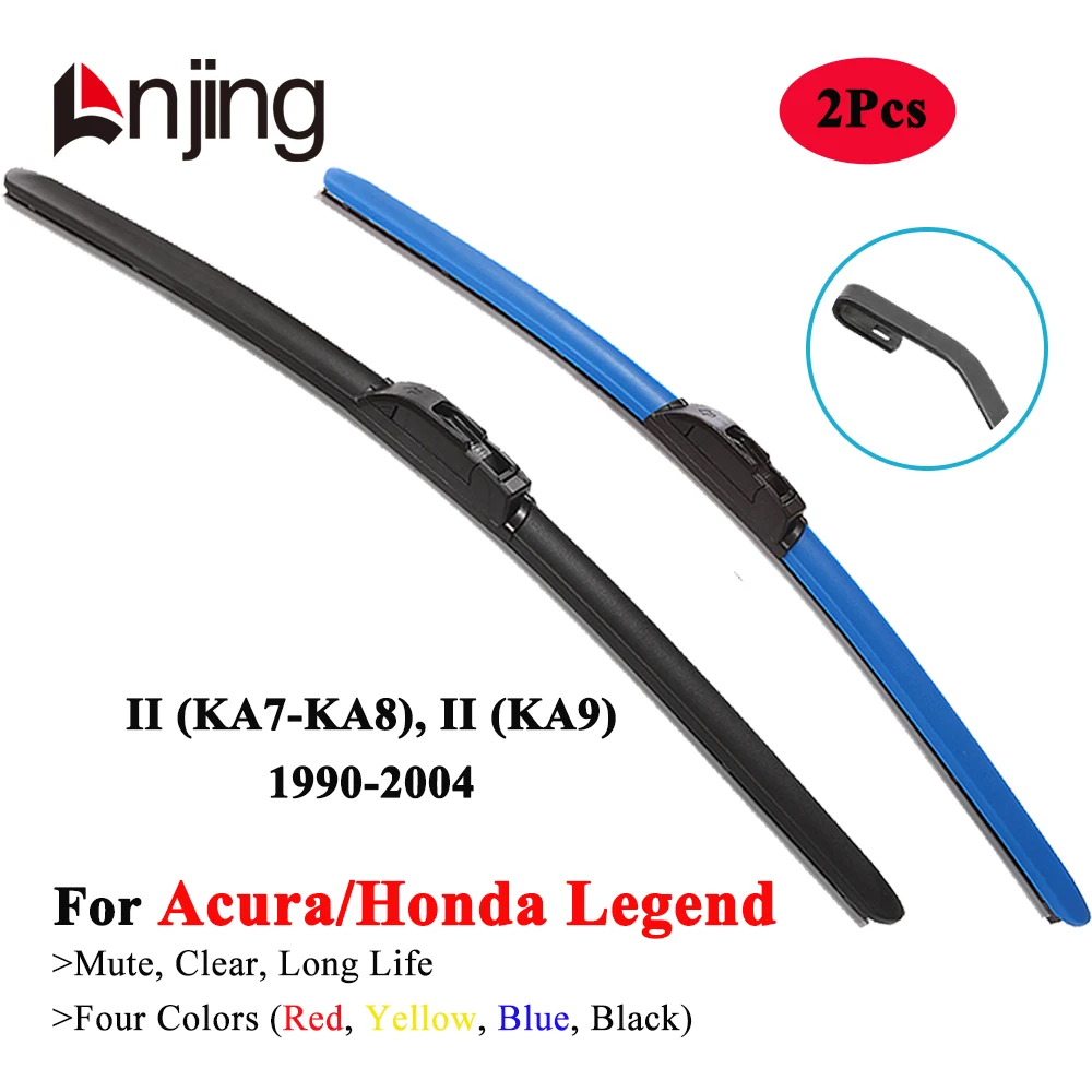 

LNJING Colorful Wiper Blades For Acura Honda Legend KA7 KA8 KA9 1991 1995 1999 2000 2002 2004 2005 2006 Car Windshield Brushes