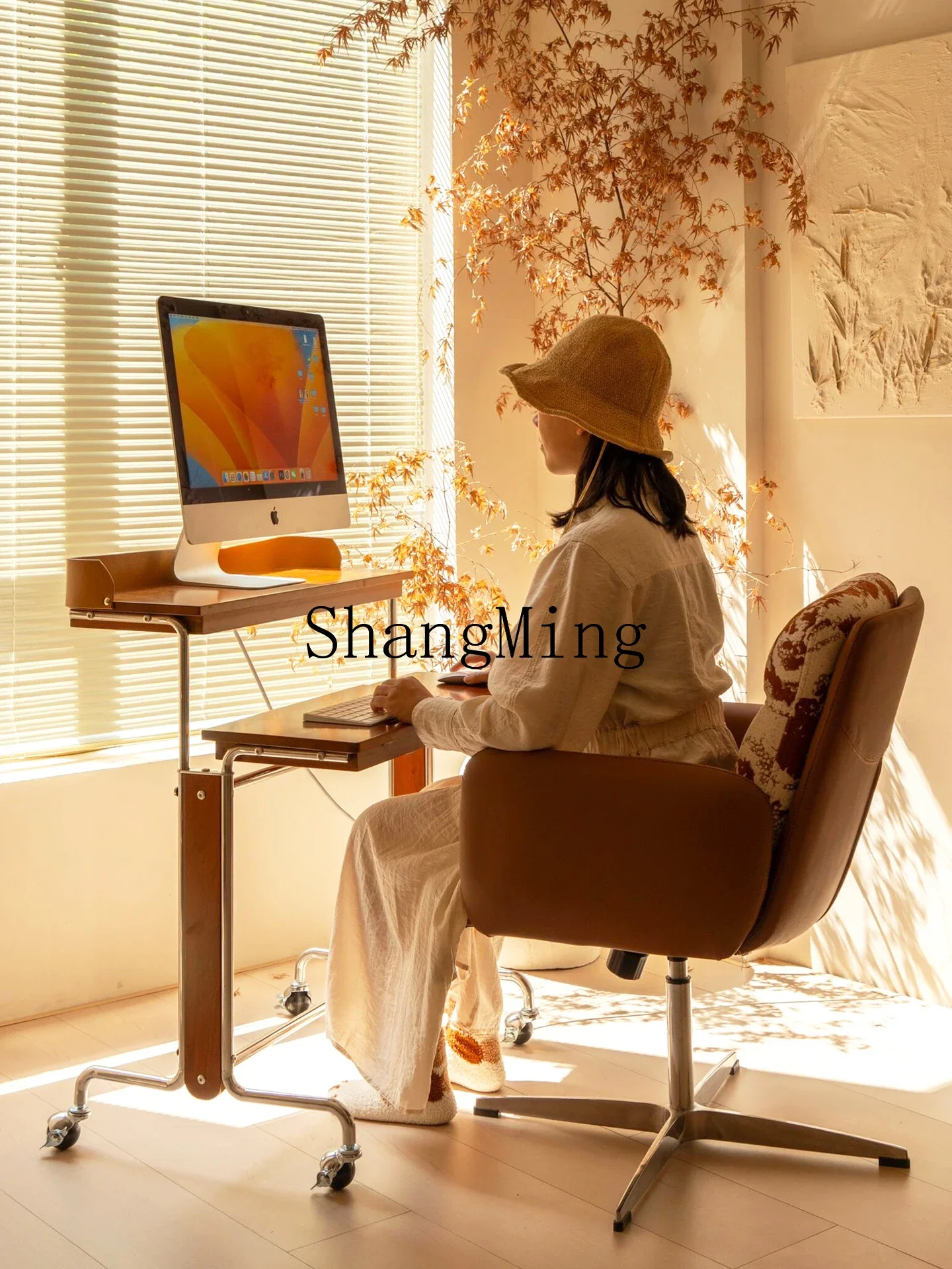 ZYY Home Elevatível Computador Escritório Móveis de madeira maciça Bay Window Cabeceira Banco de trabalho móvel