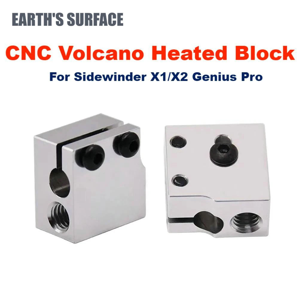 ES-3D Printer Parts CNC Volcano Heated Block And Silicone Sock For Sidewinder X1/X2 Genius Pro J-Head Part 20*20*12 Heated Block