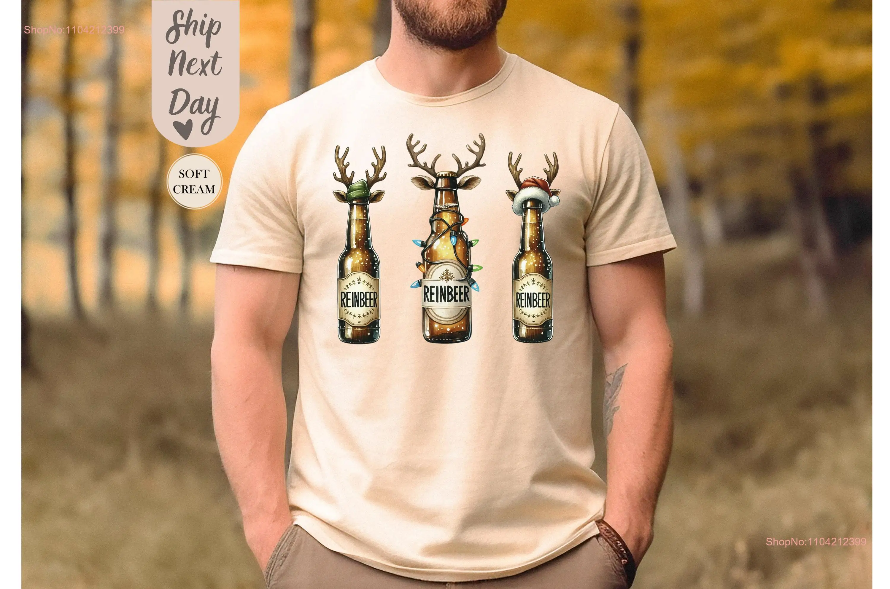 Christmas Reinbeer T Shirt Merry Beers Drinking Beer Lover long or short sleeves