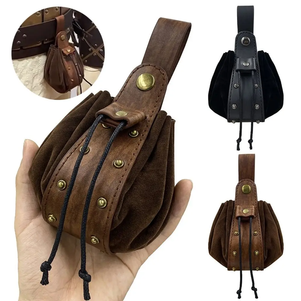 

Hangable Belt Waist Bag Durable Drawstring Design Viking Medieval Fanny Pack Portable Vintage Coin Purse