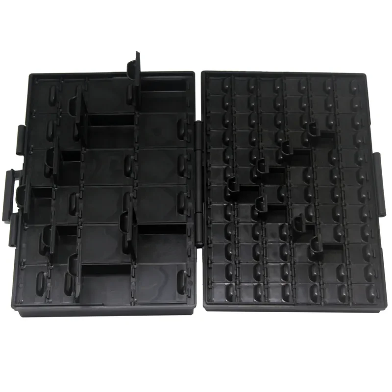 AideTek Box Organized anti-static ESD safe enclosure SMD SMT IC diode parts organizer transistor plastic toolbox black BOXALL96A