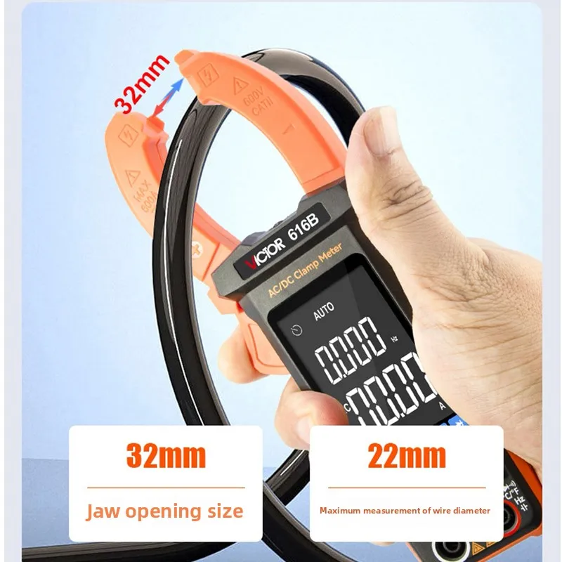 

High Precision VC616B Auto Clamp Multimeter Smart Clamp-on Current Tester AC DC Voltage Resistance Continuity Checker