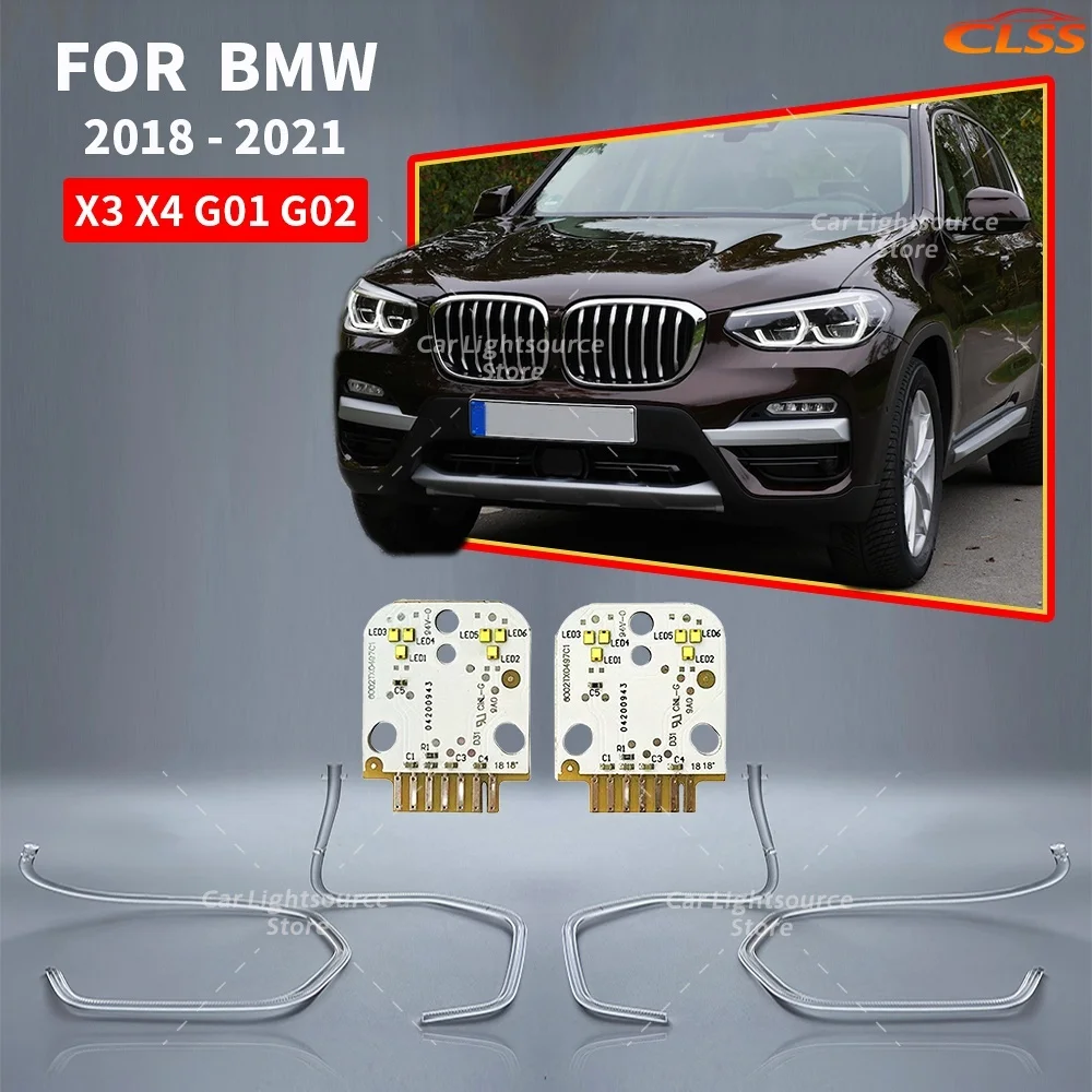 

For BMW X3 X4 G01 G02 F97 2018-2021 DRL LED Boards Light Guide Plate Headlight Daytime Running Light Tube Guide Strip Angel Eyes