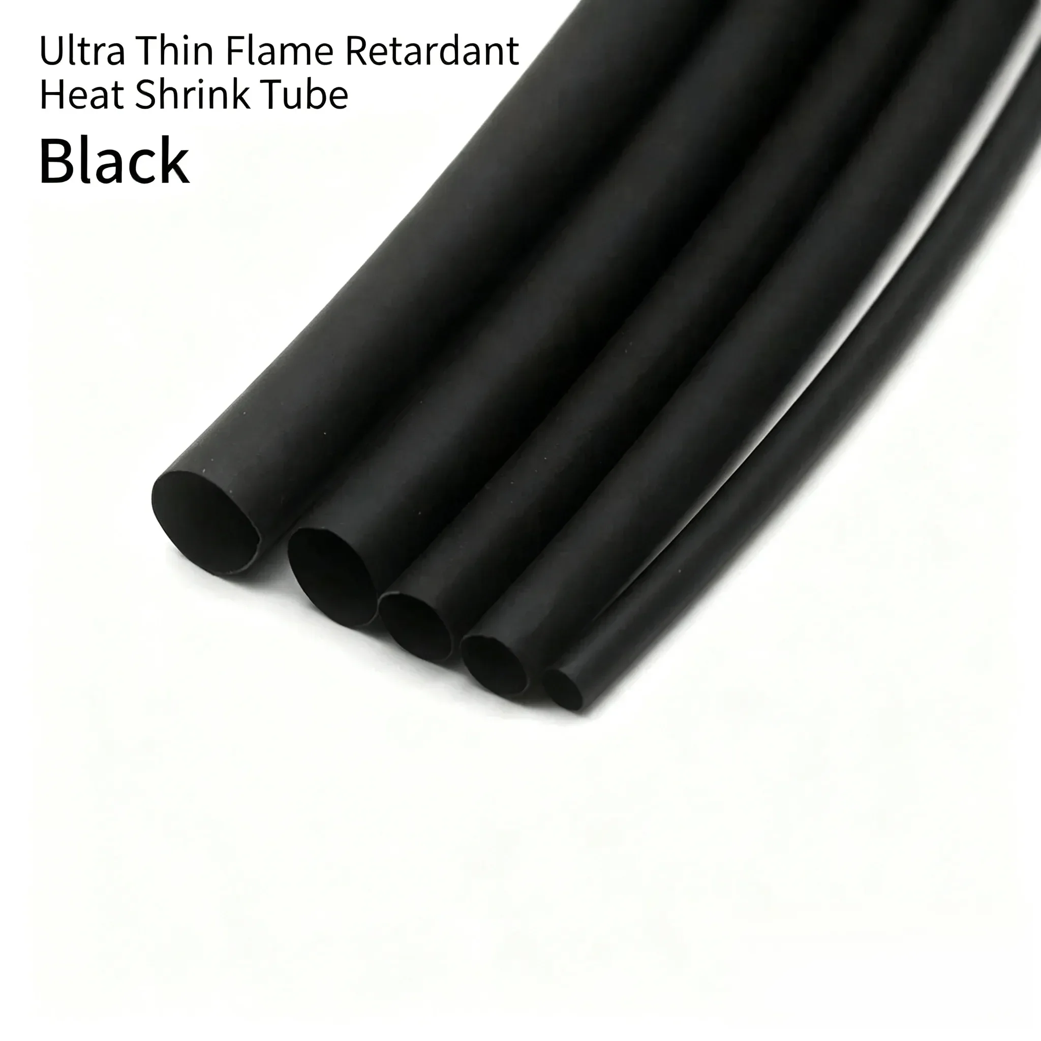 Suitable for Earphone Wire Black Flame Retardant Heat Shrink Tube DIY Insulation Sleeve Ultra Thin Wall Soft Cable Protective Tu
