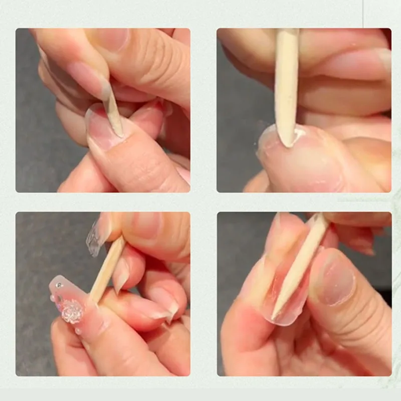 20/50/100/200本入り オレンジウッドスティック 両頭キューティクルプッシャー キューティクル除去ツール ラインストーンピッキング マニキュアスティックツール