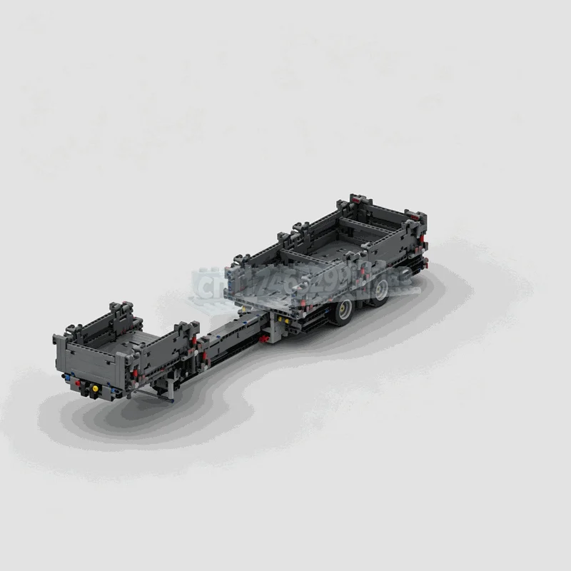 1677PCS MOC Extendable Semitrailer With Steering Heavy Duty Cargo Truck Vehicle Model Custom Bricks DIY Technical Creative Toy