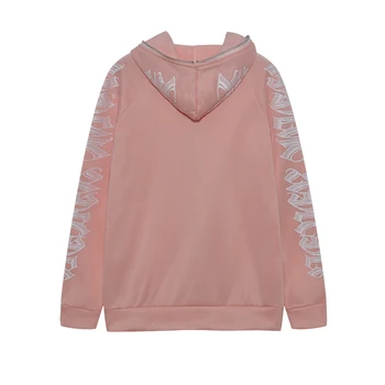 Women's Monogram Print Zip-Up Hoodie Sweater 6 Fashion Women's Monochrome Monogrammed Kepeng Hoodie Long-Sleeved Sweater Autumn New Europe And the United States Style 6