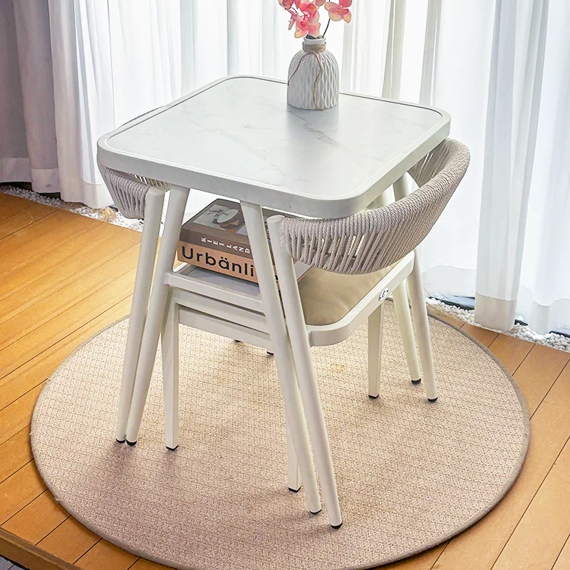 

Balcony small table and chairs leisure three-piece simple outdoor Internet celebrity rattan chair small apartment one table two