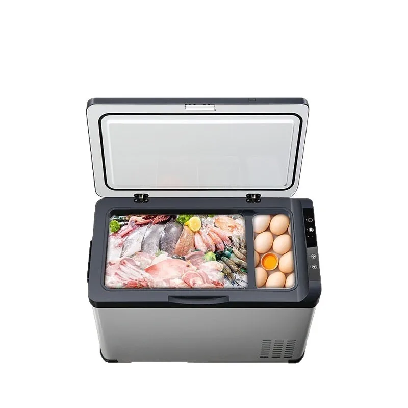 Truck Driver Travel Mini Car Refrigerator 12V 24V Universal Vehicle Freezer Portable Car Home Dual Use Cool