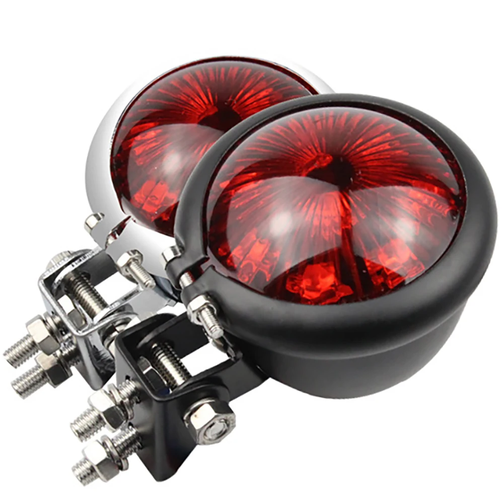 Motorcycle Led Brake Tail Light Signal Light 12v Retro Small Round Taillight Rear Stop Lamp Modified Parts